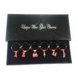 Something Red Wine Glass Charms with Gift Box
